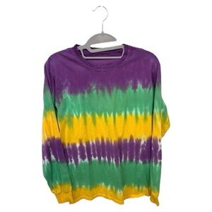 Kids Tie-Dye Long Sleeve Shirt - Purple, Green, Yellow